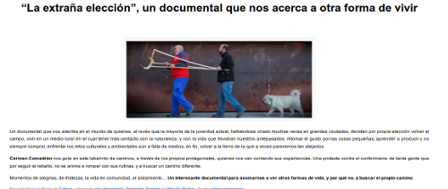 MundoTV; La Extraña Elección Seminci 221014 web